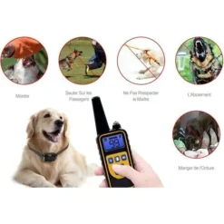 COLLARE DA ADDESTRAMENTO PER CANI ANTIABBAIO TELECOMANDO RICARICABILE IPX7 IMPERMEABILE
