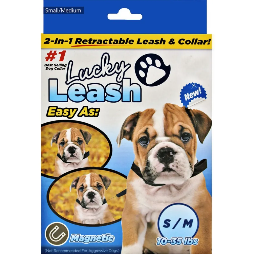 COLLARE GUINZAGLIO RETRAIBILE 2 IN 1 PER CANE CANI TAGLIA S/M CON MAGNETE