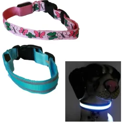 COLLARE PER CANE CANI A LED LUMINOSO SICUREZZA LED NOTTURNO CLIP FANTASIA TG.M