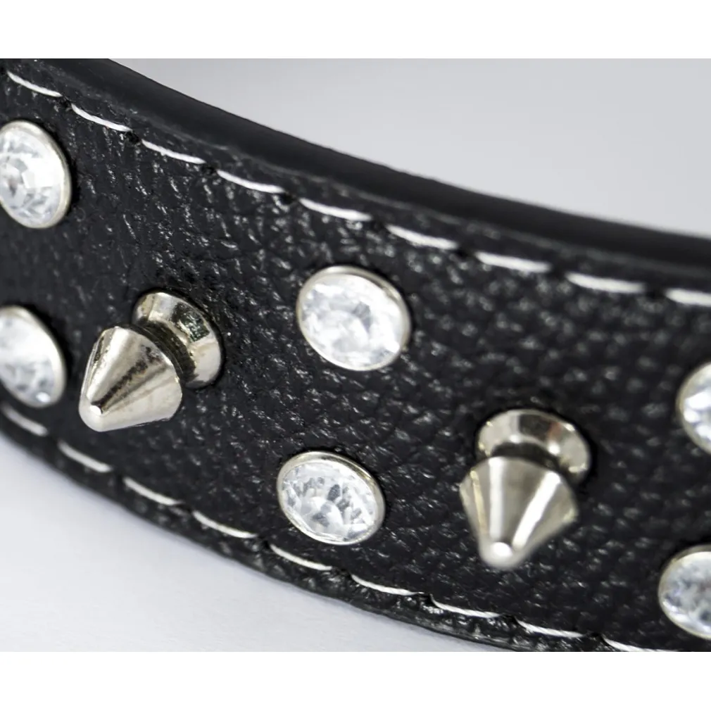 COLLARE PER CANE CANI BORCHIATO A PUNTA BRILLANTINATO TAGLIA MEDIA GRANDE