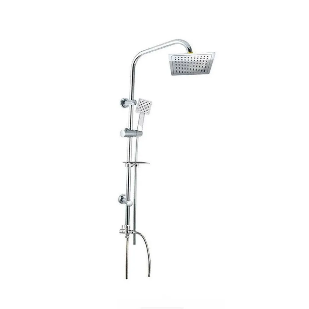 COLONNA DOCCIA BAGNO MODERNA SALISCENDI SOFFIONE QUADRATO PORTASAPONE 98CM 59395