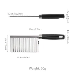 COLTELLO ONDULATO PER PATATE CETRIOLI IN ACCIAIO AFFETTATRICE ACCESSORI CUCINA