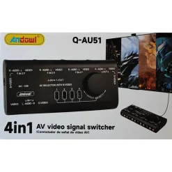 COMMUTATORE DI SEGNALE AUDIO-VIDEO AV 4 IN 1 Q-AU51 PER LETTORE DVD VIDEOCAMERA