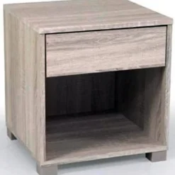 COMODINO CON CASSETTO 40X36X44CM IN LEGNO ROVERE ARREDAMENTO CAMERA DA LETTO