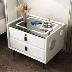 COMODINO INTELLIGENTE CON RICARICA WIRELESS USB ALTOPARLANTE BLUETOOTH LED MULTIFUNZIONALE