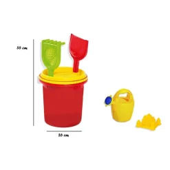 COMPLETO SECCHIELLO ACCESSORI PALETTE GIOCHI MARE JUMBO IN RETE BAMBINI 114275