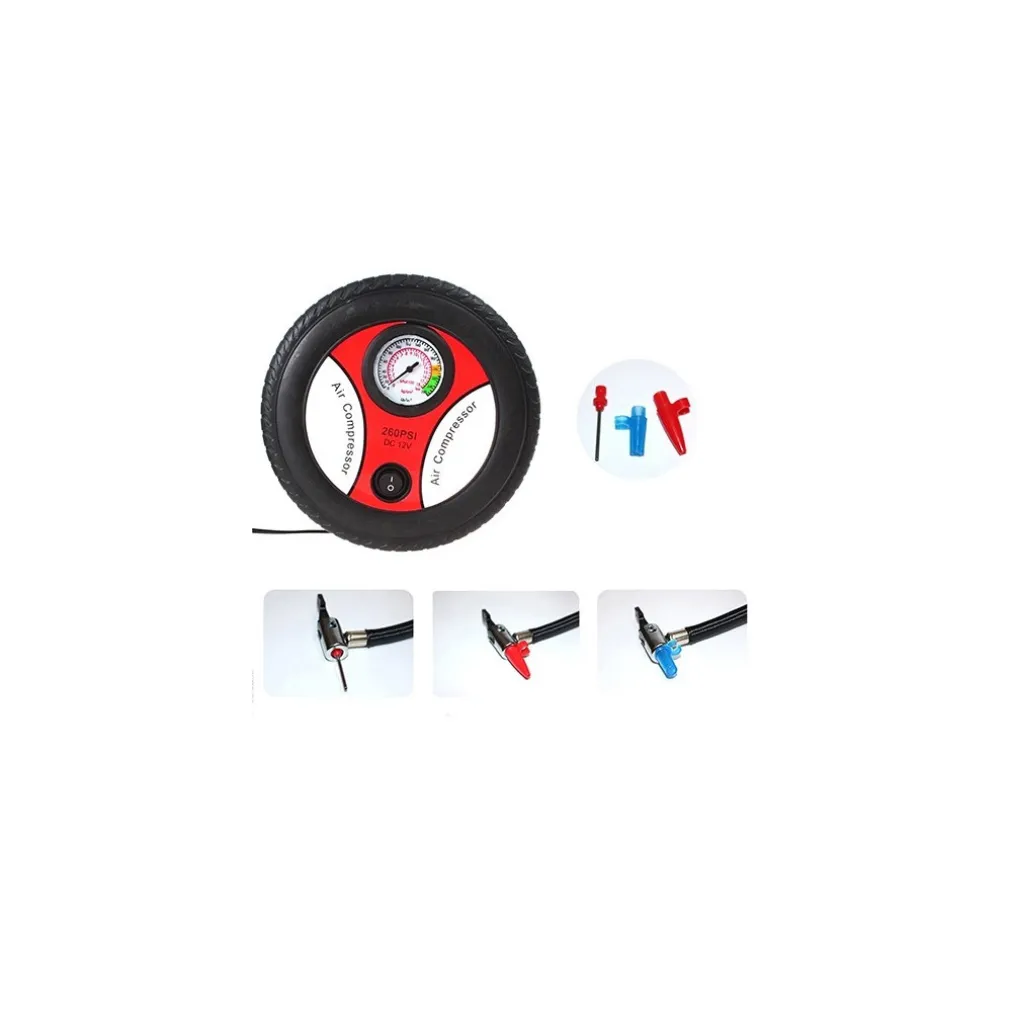 COMPRESSORE D'ARIA A FORMA DI RUOTA GONFIA VELOCEMENTE PNEUMATICI BICI AUTO MOTO