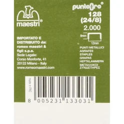 CONF. 2000 PUNTI PER GRAFFATRICE 128 24/8 SPILLATRICE ROMEO MAESTRI FINITURA ORO