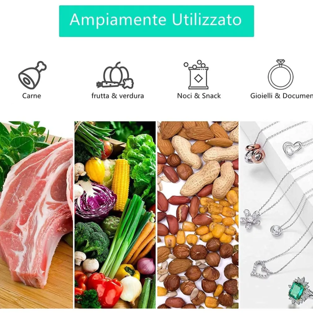 CONFEZIONATRICE MACCHINA SOTTOVUOTO ELETTRICO PORTATILE PER ALIMENTI 90W Q-Z100