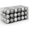 CONFEZIONE 54 PALLINE DI NATALE COLORE SILVER 6 CM ADDOBBO NATALIZIO