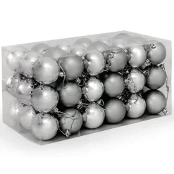 CONFEZIONE 54 PALLINE DI NATALE COLORE SILVER 6 CM ADDOBBO NATALIZIO