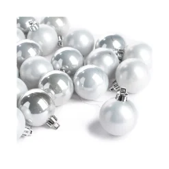 CONFEZIONE 54 PALLINE DI NATALE COLORE SILVER 6 CM ADDOBBO NATALIZIO