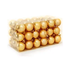 CONFEZIONE 54 PALLINE DI NATALE COLORE ORO GOLD 6 CM ADDOBBO NATALIZIO