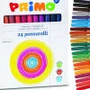 CONFEZIONE 24 PENNARELLI COLORATI SCUOLA DISEGNO BAMBINI CON PUNTA SOTTILE FINE
