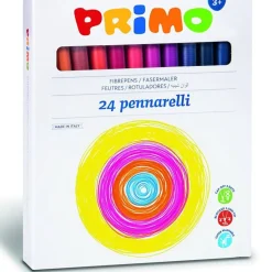 CONFEZIONE 24 PENNARELLI COLORATI SCUOLA DISEGNO BAMBINI CON PUNTA SOTTILE FINE