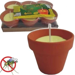 CONFEZIONE 6 PZ CITRONELLA COCCIO IN TERRACOTTA DIAMETRO 10 CM ANTIZANZARE