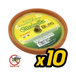 CONFEZIONE 10 x CANDELA CITRONELLA IN TERRACOTTA DIAMETRO 10 cm ANTIZANZARE