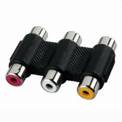 CONNETTORE ADATTATORE ACCOPPIATORE AUDIO VIDEO STEREO 3XRCA A 3XRCA FEMMINA C-052