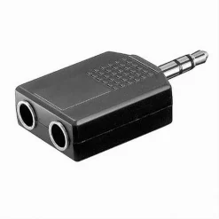 CONNETTORE ADATTATORE AUDIO STEREO SDOPPIATORE AUX 3,5MM M A 2 AUX 6.5MM F C-039