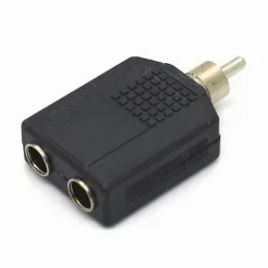 CONNETTORE ADATTATORE AUDIO STEREO 2X AUX FEMMINA DA 6,35 MM A RCA MASCHIO C-030