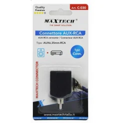 CONNETTORE ADATTATORE AUDIO STEREO 2X AUX FEMMINA DA 6,35 MM A RCA MASCHIO C-030