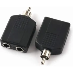 CONNETTORE ADATTATORE AUDIO STEREO 2X AUX FEMMINA DA 6,35 MM A RCA MASCHIO C-030