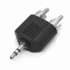 CONNETTORE ADATTATORE AUDIO SPLITTER 2 RCA MASCHIO AD AUX 3,5 MM MASCHIO C-049