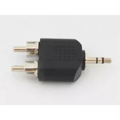 CONNETTORE ADATTATORE AUDIO SPLITTER 2 RCA MASCHIO AD AUX 3,5 MM MASCHIO C-049