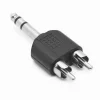 CONNETTORE ADATTATORE AUDIO STEREO DA 2 RCA MASCHIO AD AUX 6.5 MM MASCHIO C-044