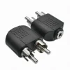 CONNETTORE ADATTATORE CONVERTITORE STEREO 2 RCA MASCHIO AD AUX3.5MM FEMMINA C-090