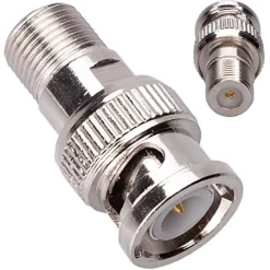 CONNETTORE ADATTATORE MASCHIO BNC / PRESA SAT FEMMINA TELECAMERE MAXTECH C-002