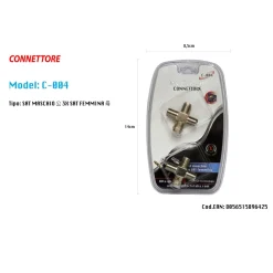 CONNETTORE ADATTATORE PER CAVO ANTENNA SATELLITARE A CROCE TELEVISORE MAXTECH C-004