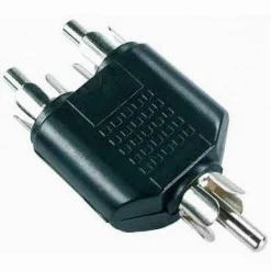 CONNETTORE ADATTATORE SPLITTER SPINA RCA MASCHIO A 2XRCA MASCHIO AUDIO RCA C-027