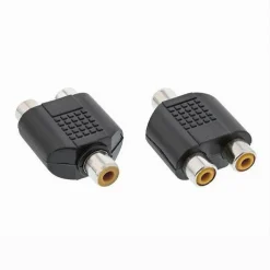CONNETTORE ADATTATORE SPLITTER RCA FEMMINA A 2 AUX RCA FEMMINA AUDIO VIDEO C-026