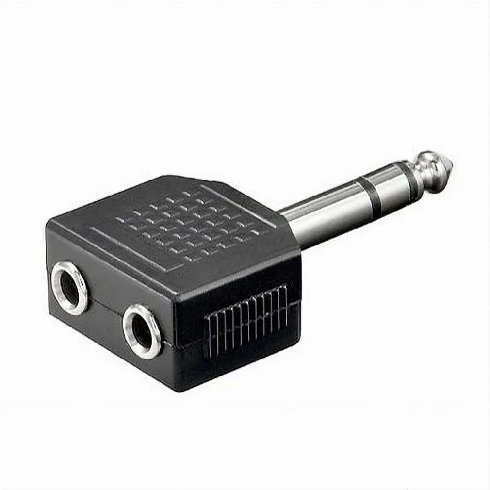 CONNETTORE ADATTATORE STEREO AUDIO AUX 6,5MM MASCHIO A 2 AUX 3,5MM FEMMINA C-042