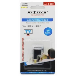 CONNETTORE ADATTATORE VIDEO HDMI MASCHIO A HDMI FEMMINA ANGOLO RETTO 90° TV C-063