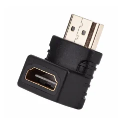 CONNETTORE ADATTATORE VIDEO HDMI MASCHIO A HDMI FEMMINA ANGOLO RETTO 90° TV C-063