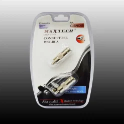 CONNETTORE ADATTATORE VIDEO BNC FEMMINA AD RCA MASCHIO SORVEGLIANZA MAXTECH C-BNC05