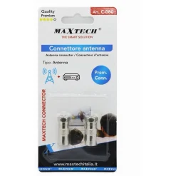 CONNETTORE ANTENNA TV SATELLITARE F MASCHIO A FEMMINA ADATTATORE COASSIALE C-080