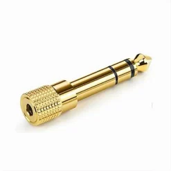 CONNETTORE AUX ADATTATORE SPINA MASCHIO 6.35MM A PRESA FEMMINA 3.5MM STEREO C-072