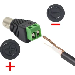 CONNETTORE BNC FEMMINA 220V ADATTATORE AUDIO VIDEO TELECAMERA SORVEGLIANZA C-041