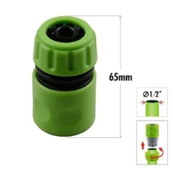 CONNETTORE CON INNESTO RAPIDO CON ACQUASTOP PER TUBO DA 1/2″ 1.25CM 65MM 90022