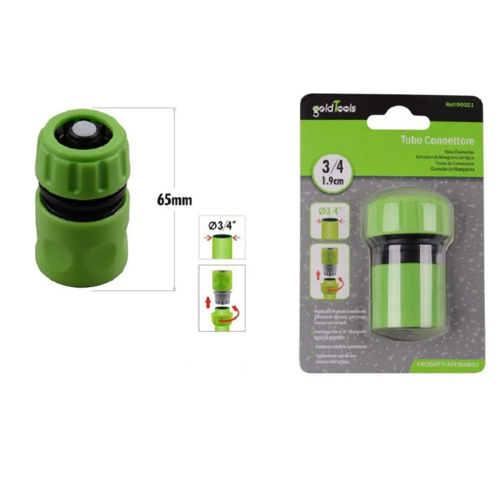 CONNETTORE CON INNESTO RAPIDO CON ACQUASTOP PER TUBO DA 3/4″ 1.9CM 65MM 90021
