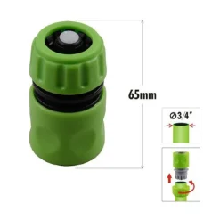 CONNETTORE CON INNESTO RAPIDO CON ACQUASTOP PER TUBO DA 3/4″ 1.9CM 65MM 90021