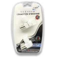 CONNETTORE D'ANTENNA TV A 90° PER CAVO ANTENNA TV MASCHIO FEMMINA MAXTECH C-ANT02