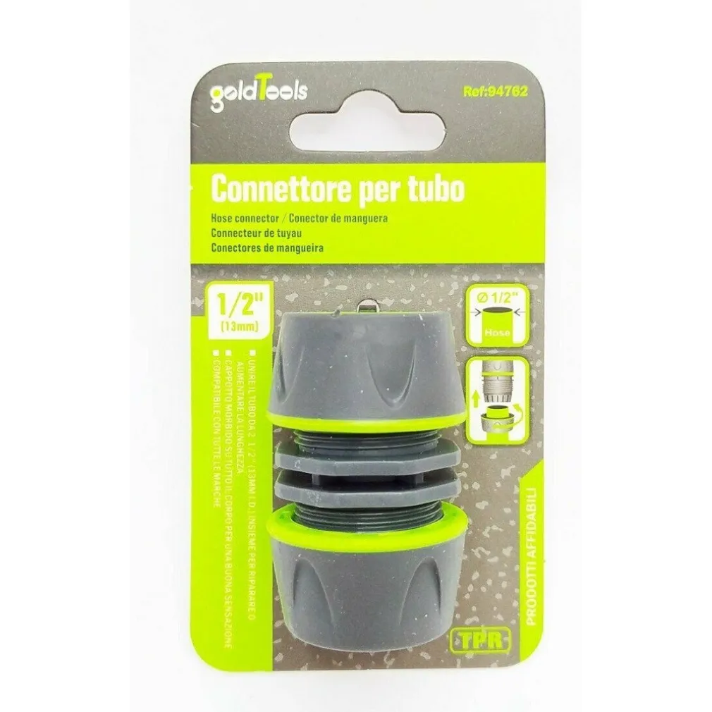 CONNETTORE GIUNZIONE TUBI DA 1/2" INNESTO RIPARATORE CON INSERTI IN GOMMA 94762