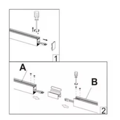 CONNETTORE LINEARE PROLUNGA PER LAMPADARIO PLAFONIERA LL57-120C-3C IN ALLUMINIO LL57-D