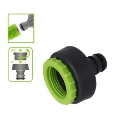 CONNETTORE RAPIDO UNIVERSALE FILETTO FEMMINA DA 3/4" A 1" PER TUBO GIARDINO 94764