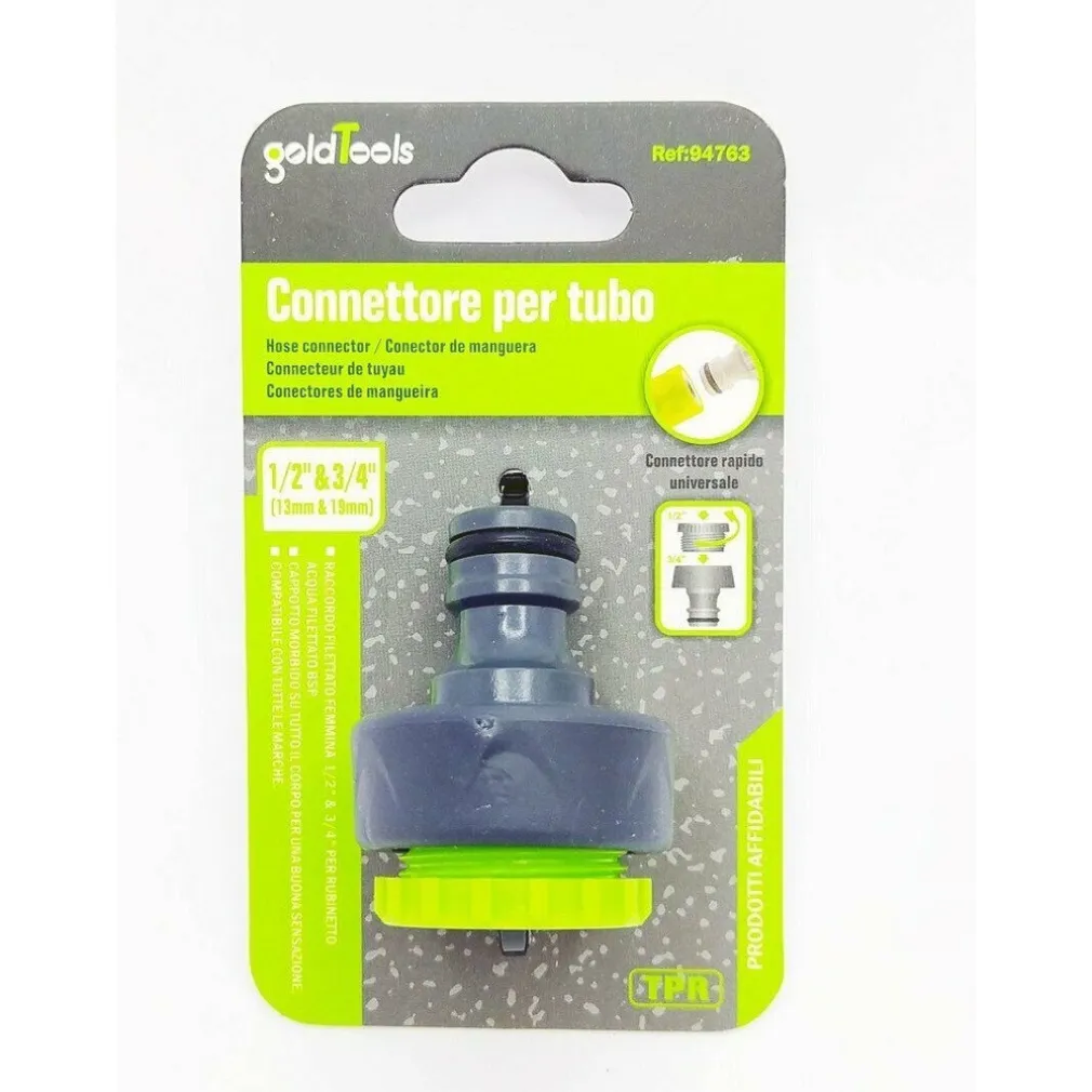 CONNETTORE RAPIDO UNIVERSALE CON FILETTO FEMMINA DA 1/2" E 3/4" PER TUBO 94763
