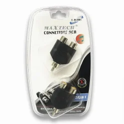 CONNETTORE RCA ADATTATORE AUDIO CON SPINA RCA MASCHIO A 2 RCA FEMMINA C-RCA01